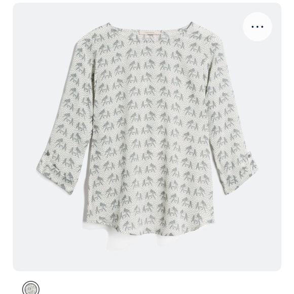 41 Hawthorn elephant print 3/4 sleeve sheer blouse - Picture 1 of 6